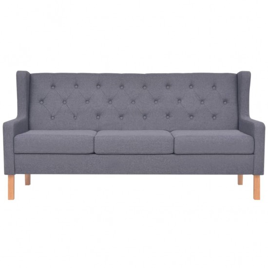 Trivietė sofa, audinys, pilka