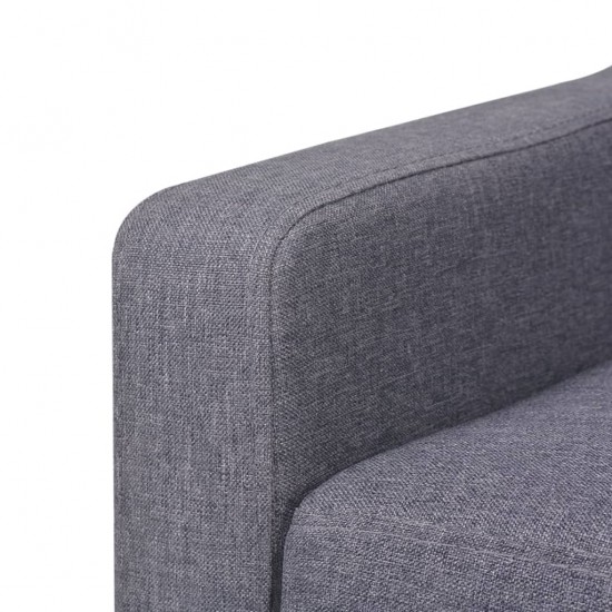 Trivietė sofa, audinys, pilka