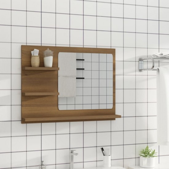 Vonios veidrodis, rudas ąžuolo, 60x10,5x45cm, mediena