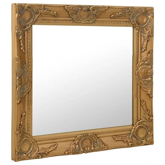 Sieninis veidrodis, aukso spalvos, 50x50cm, barokinis stilius