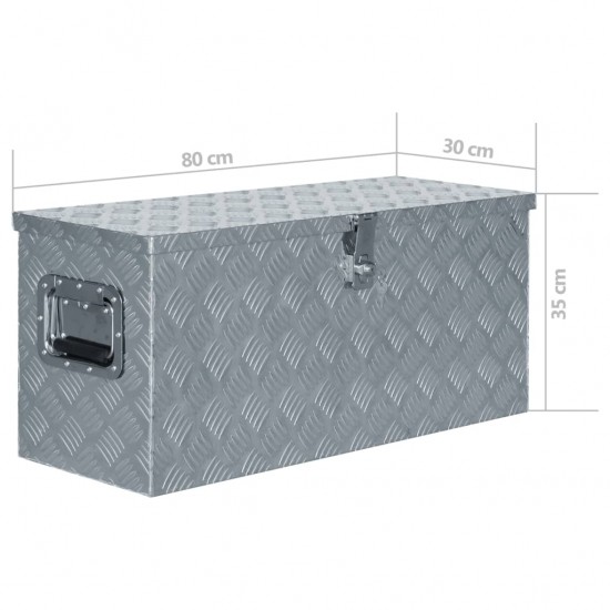 Aliuminio dėžė, 80x30x35cm, sidabrinė