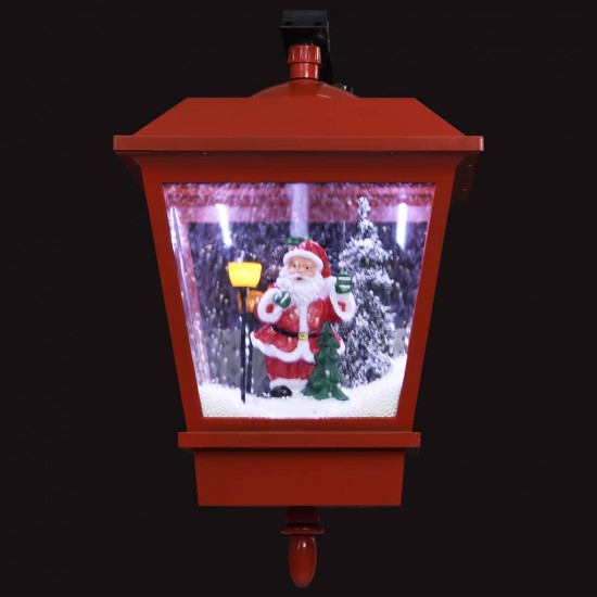 Sieninis žibintas su LED/Kalėdų Seneliu, raudonas, 40x27x45cm