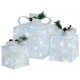 Kalėdų dekoracija dovanų dėžutės, 3vnt., baltos spalvos