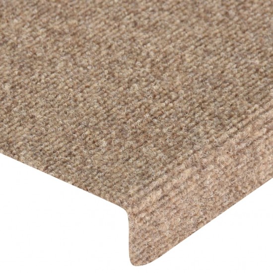 Laiptų kilimėliai, 15 vnt., kreminės spalvos, 65x21x4 cm