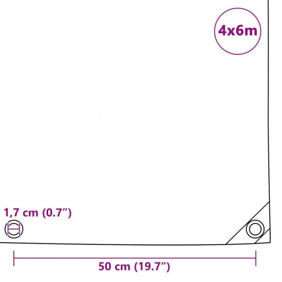 Tentas, 650g/m², 4x6m, baltas