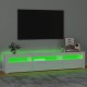 TV spintelė su LED apšvietimu, balta, 195x35x40cm, blizgi