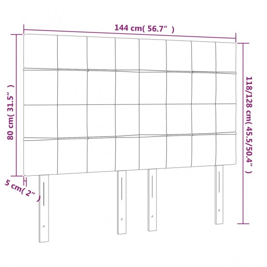 Galvūgalis su LED, taupe spalvos, 144x5x118/128cm, audinys