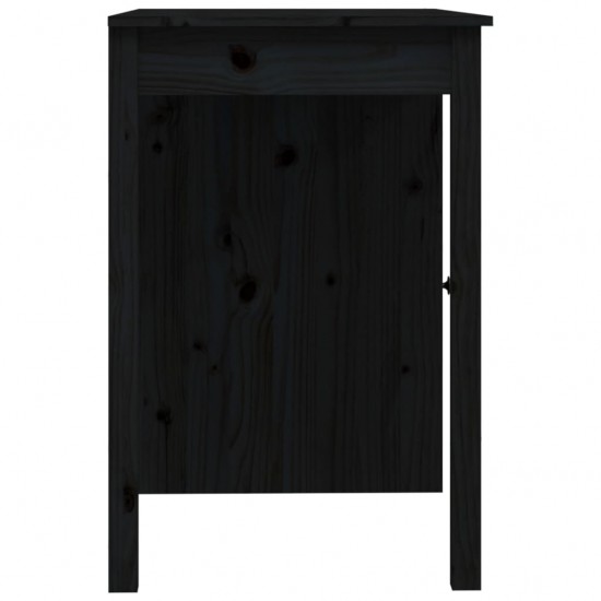 Rašomasis stalas, juodas, 100x50x75cm, pušies medienos masyvas