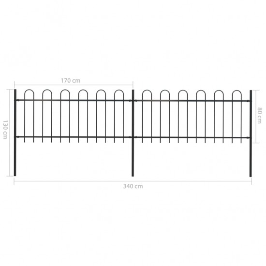 Sodo tvora su apvaliais viršugaliais, juoda, 3,4x0,8 m, plienas