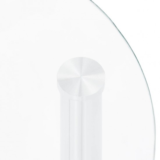 Šoninis staliukas, 2aukštų, skaidrus/juodas 38x38x50cm, stiklas