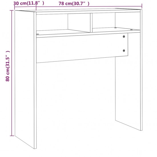 Konsolinis staliukas, pilkas ąžuolo, 78x30x80cm, mediena