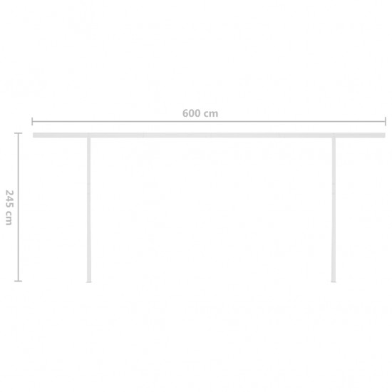 Rankiniu būdu ištraukiama markizė, mėlyna ir balta, 6x3m