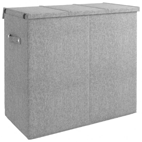 Sulankstomas skalbinių krepšys, pilkas, 64,5x34,5x59cm, audinys