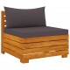 Keturvietė sodo sofa su pagalvėlėmis, akacijos medienos masyvas