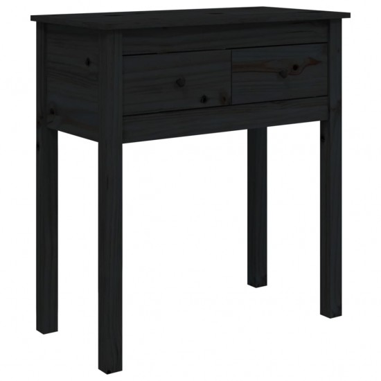 Konsolinis staliukas, juodas, 70x35x75cm, pušies masyvas