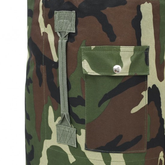 Militaristinio stiliaus daiktų krepšys, 85l, kamufliažinis