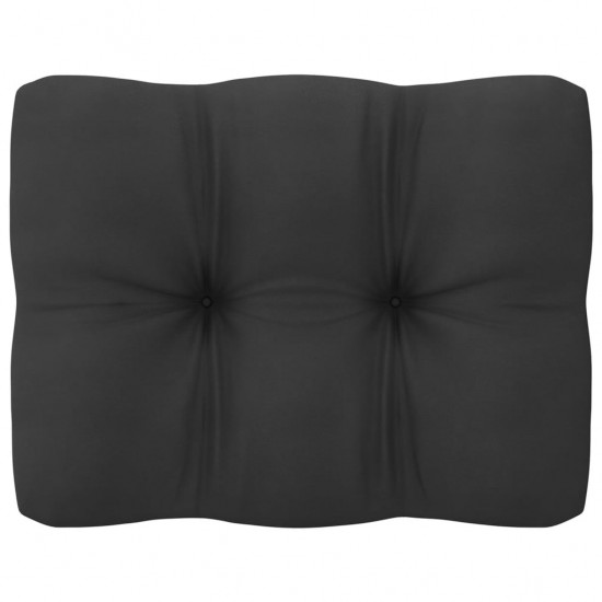 Sodo komplektas su pagalvėmis, 11 dalių, juodas, pušies masyvas