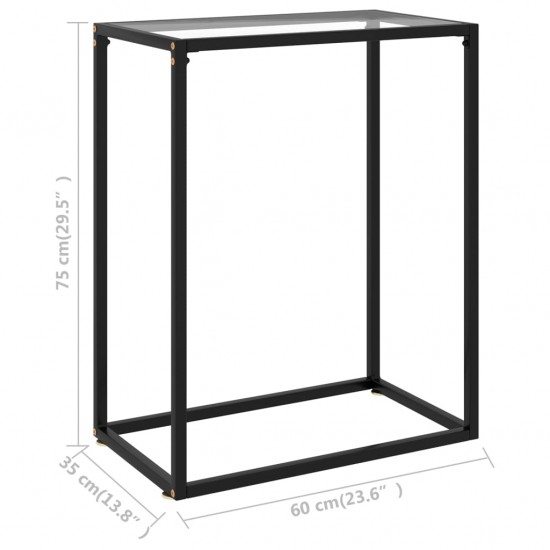 Konsolinis staliukas, skaidrus, 60x35x75cm, grūdintas stiklas