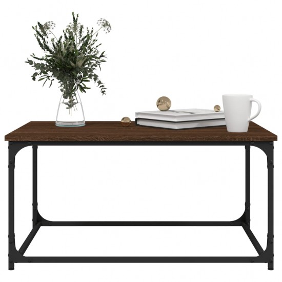 Kavos staliukas, rudas ąžuolo, 80x50x40cm, mediena ir geležis