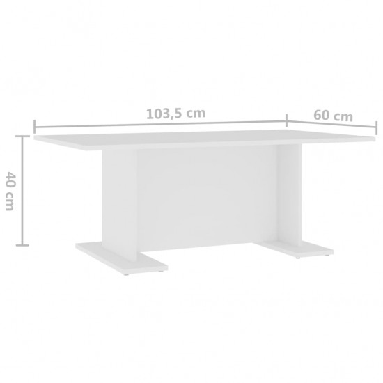 Kavos staliukas, baltos spalvos, 103,5x60x40cm, MDP