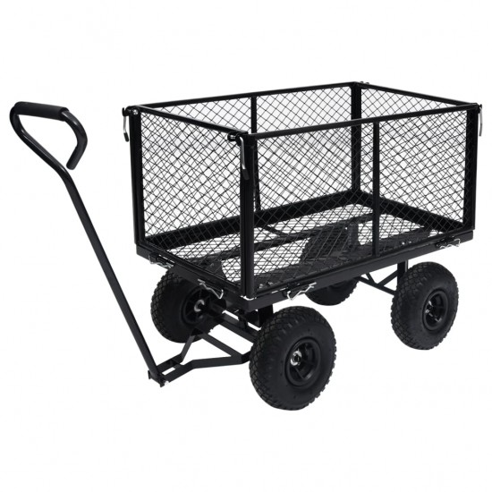 Rankinis sodo vežimėlis, juodos spalvos, 350kg