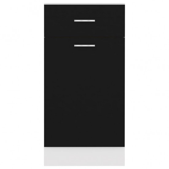 Apatinė spintelė su stalčiumi, juoda, 40x46x81,5cm, MDP