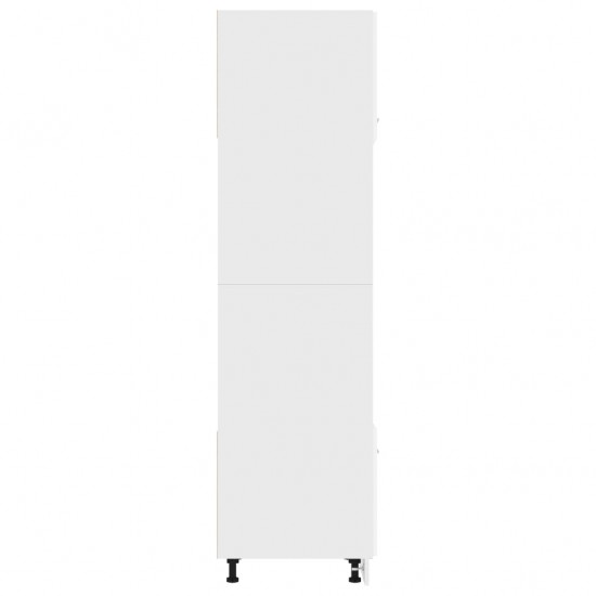Mikrobangų krosnelės spintelė, baltos spalvos, 60x57x207cm, MDP