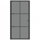 Vidaus durys, juodos, 102,5x201,5cm, ESG stiklas ir aliuminis