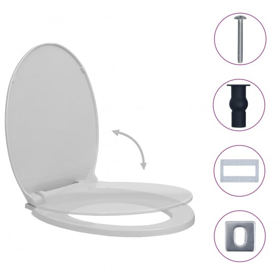 Klozeto sėdynė su soft-close mechanizmu, šviesiai pilka, ovali
