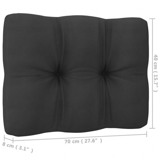 Sodo komplektas su pagalvėmis, 12 dalių, juodas, pušies masyvas