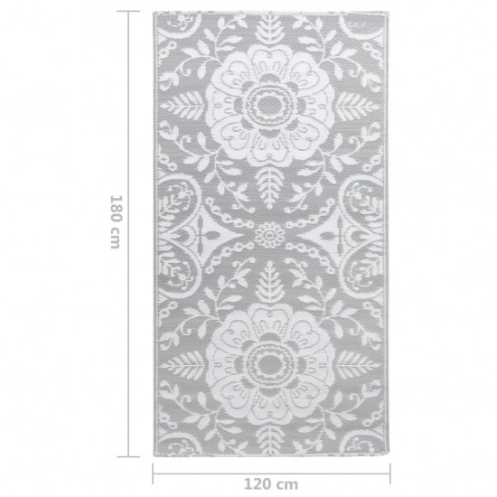 Lauko kilimas, šviesiai pilkos spalvos, 120x180cm, PP