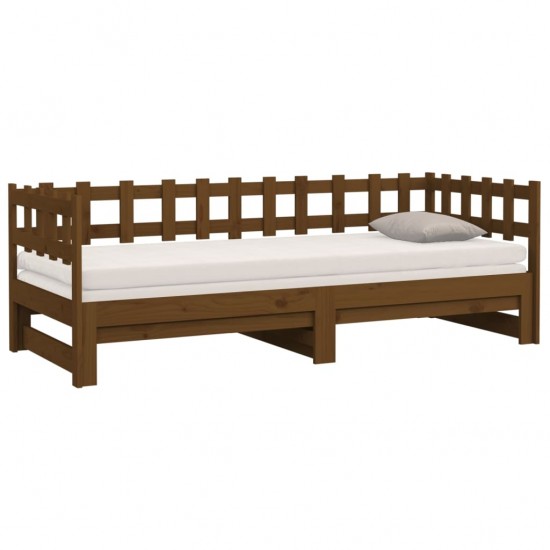 Ištraukiama lova, medaus ruda, 2x(80x200)cm, pušies masyvas