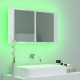 Veidrodinė vonios spintelė su LED, balta, 80x12x45cm, akrilas