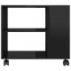 Šoninis staliukas, juodos spalvos, 70x35x55cm, mediena, blizgus