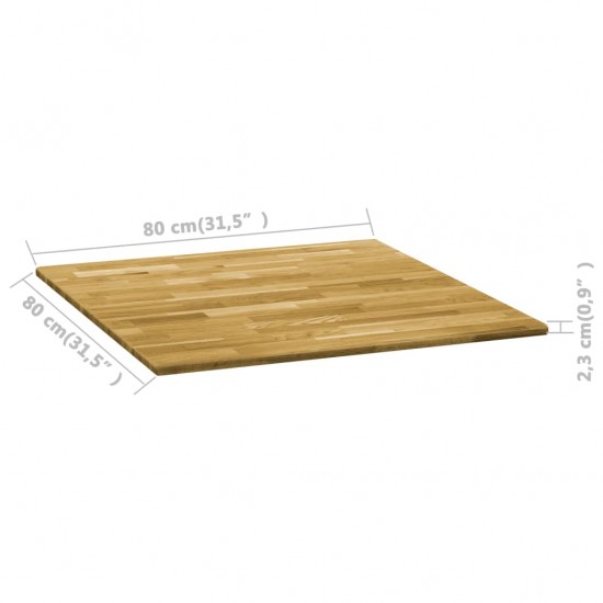 Stalviršis, ąžuolo mediena, kvadratinis, 23mm, 80x80cm