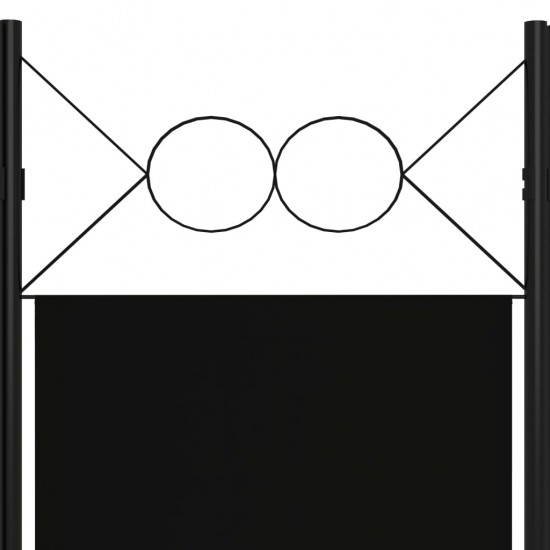 Kambario pertvara, 6 dalių, juodos spalvos, 240x180cm