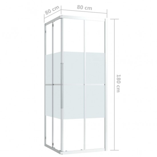 Dušo kabina, 80x80x180cm, vieno sluoksnio apsauginis stiklas