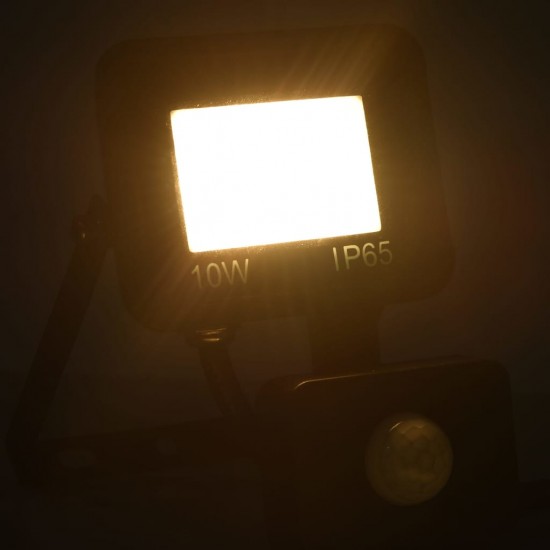 LED prožektorius su jutikliu, šiltos baltos spalvos, 10W