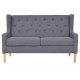 Dvivietė sofa, audinys, pilka