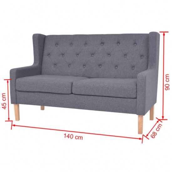 Dvivietė sofa, audinys, pilka