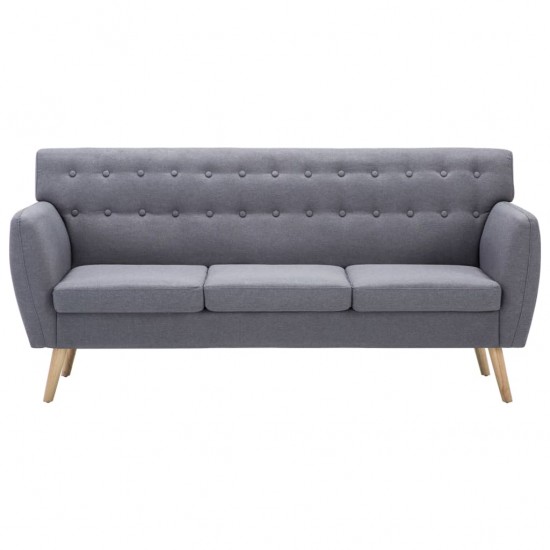 Trivietė sofa, audinio apmušalas, 172x70x82cm, šviesiai pilka