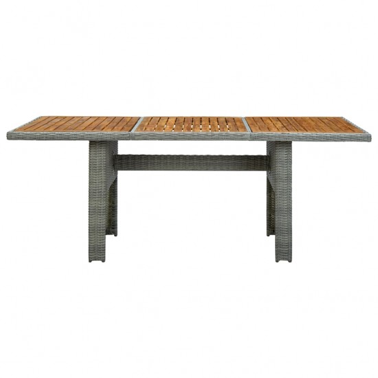 Sodo stalas, šviesiai pilkas, poliratanas ir akacijos masyvas