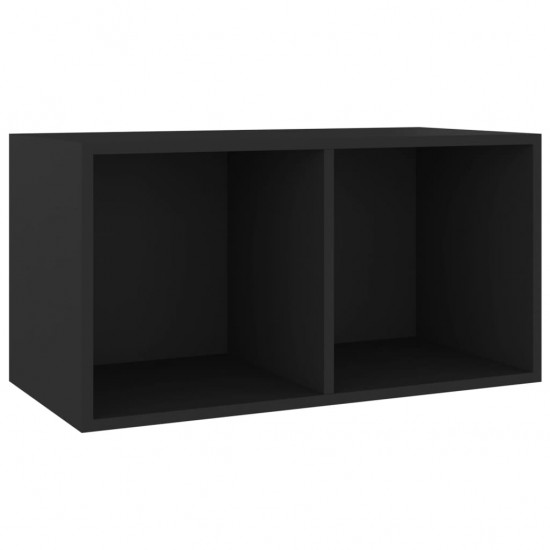 Dėžė vinilinėms plokštelėms, juoda, 71x34x36cm, mediena