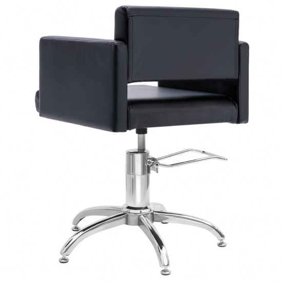 Grožio salono kėdė, juodos spalvos, dirbtinė oda