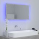 Vonios kambario LED veidrodis, betono, 80x8,5x37cm, akrilas
