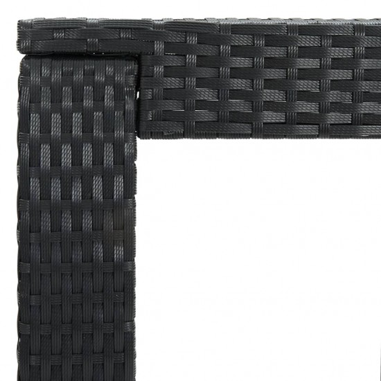 Baro komplektas su pagalvėlėmis, 5 dalių, juodas, poliratanas
