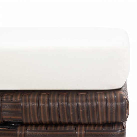 Sodo taburetės su pagalvėlėmis, 4vnt., rudos, poliratanas