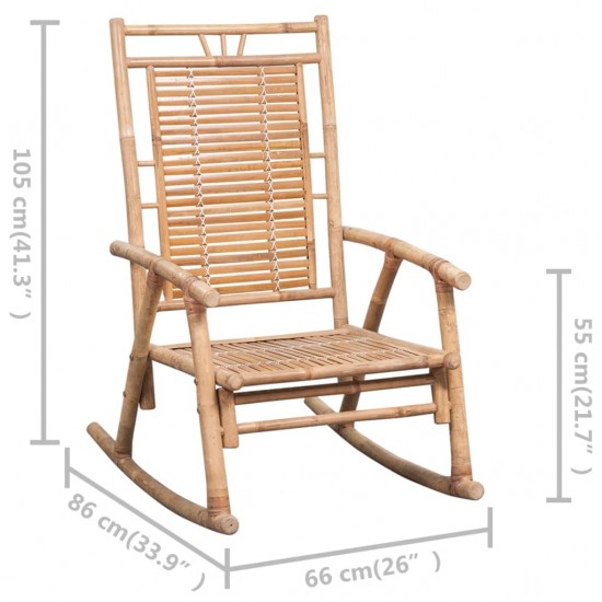 Supama kėdė su pagalvėle, bambukas (41894+43185)