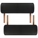 Sulankstomas masažo stalas, juodas, 2 zonų, su mediniu rėmu