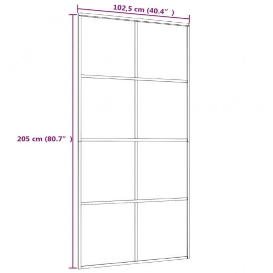 Stumdomos durys, juodos, 102,5x205cm, aliuminis ir ESG stiklas